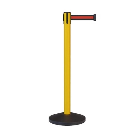 Montour Line Stanchion Belt Barrier Yellow Post 11ft. Black/Rd HL Belt ES400-YW-BRH-110
